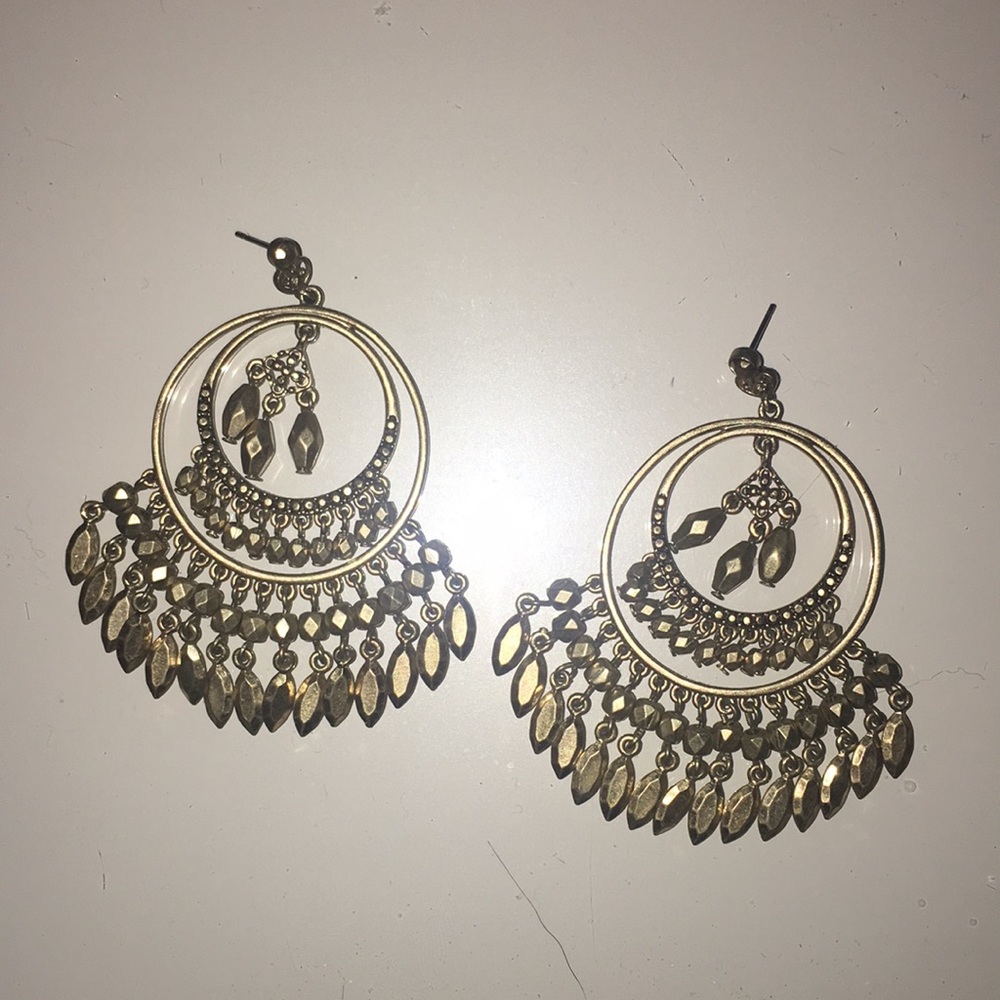 Hoop earrings with “gems”